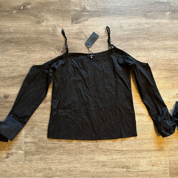 LUCCA Camilla Black Cold Shoulder Top - Picture 6 of 11